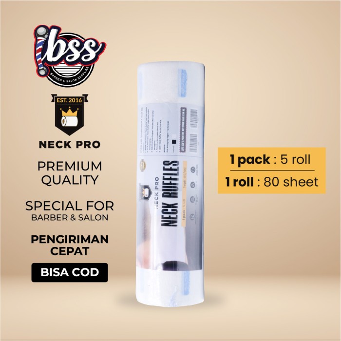 NECK PRO TISU LEHER BARBERSHOP PREMIUM 1 SLOP / TISU LEHER HITAM / TISU LEHER PUTIH / PAKET TISU