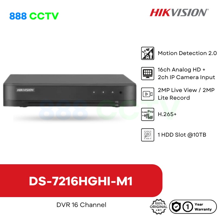 DVR 16 Hikvision DS-7216HGHI-M1