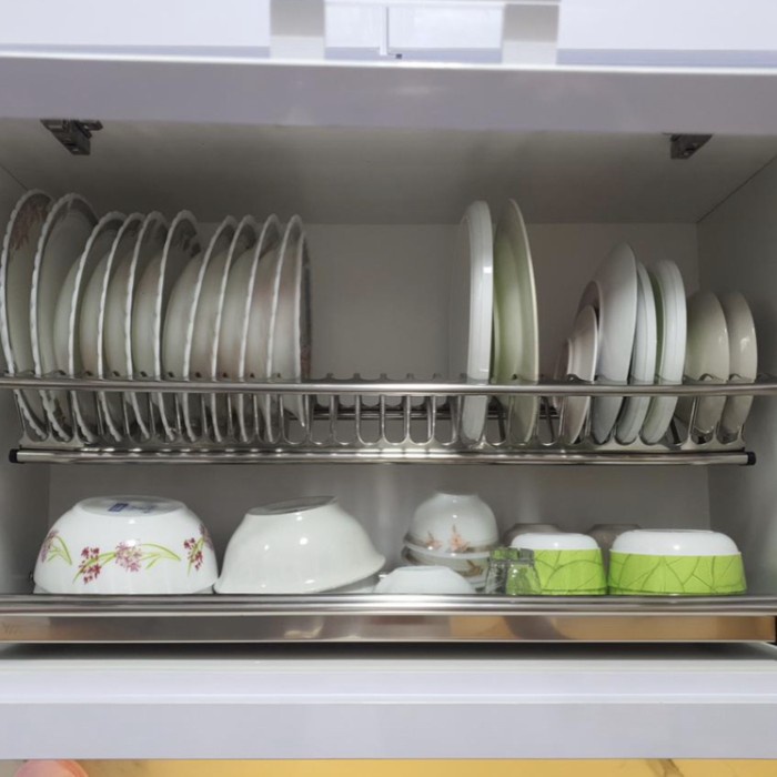 Rak piring gelas gantung stainless kiten set 70 vitco / rak dapur