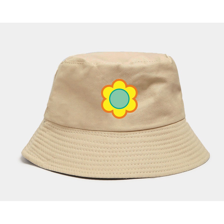 Topi Bucket Princess Daisy Bunga Flower Logo Super Mario Kart World Gaming