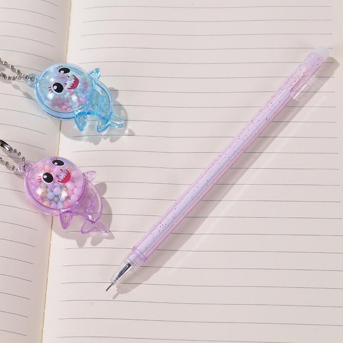 

Tsa (Cod) Pena Glitter Shark Pulpen Gantung Pom-Pom Karakter Hiu Blue Ink Gel Bisa Di Hapus Bolpen