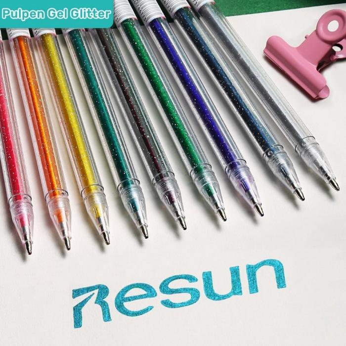 

Glitter Pen Metalic Pulpen Gel Neon Colorful Pen Art Bolpen Gold Silver Pena Glitter Alat Tulis