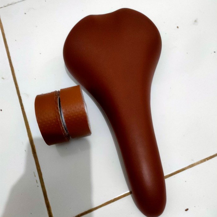 paket vintage sadel bartape classic coklat roadbike sepeda balap jadul