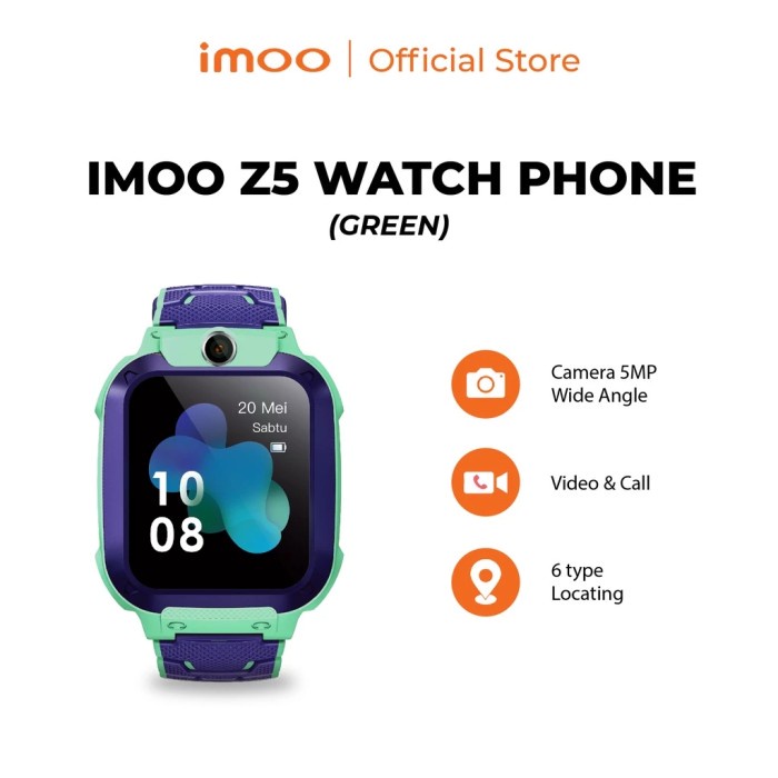 Imoo Watch Phone Z5 Green - HD Video Call / Jam Anak Pintar