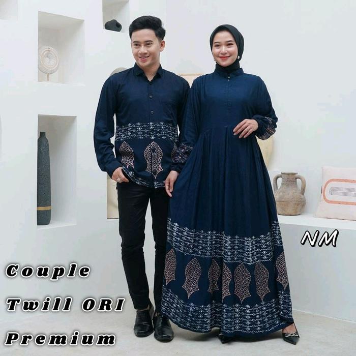 NEW Couple Gamis Twill Ori Premium Dan Kemeja Twill Terbaru Gamis Twill Suami Istri Bahan Adem dan