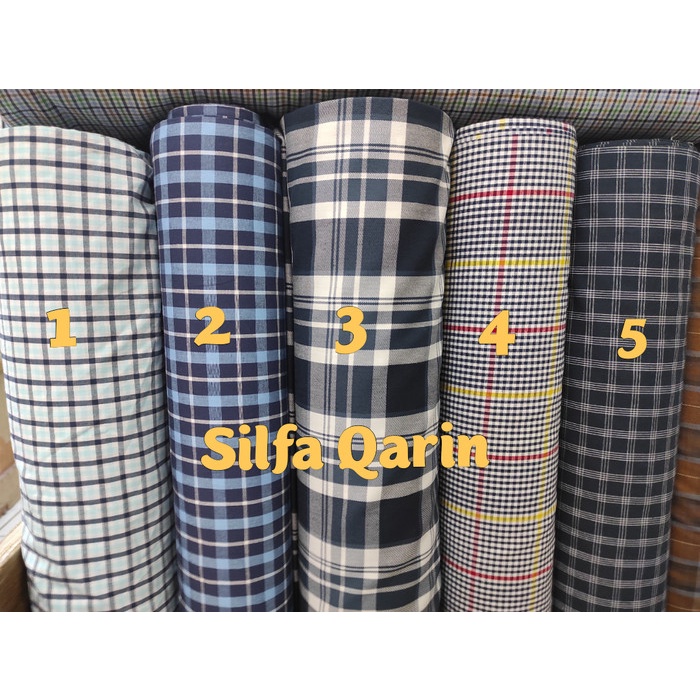 PROMO kain katun motif kotak yandet / katun kotak / bahan kemeja