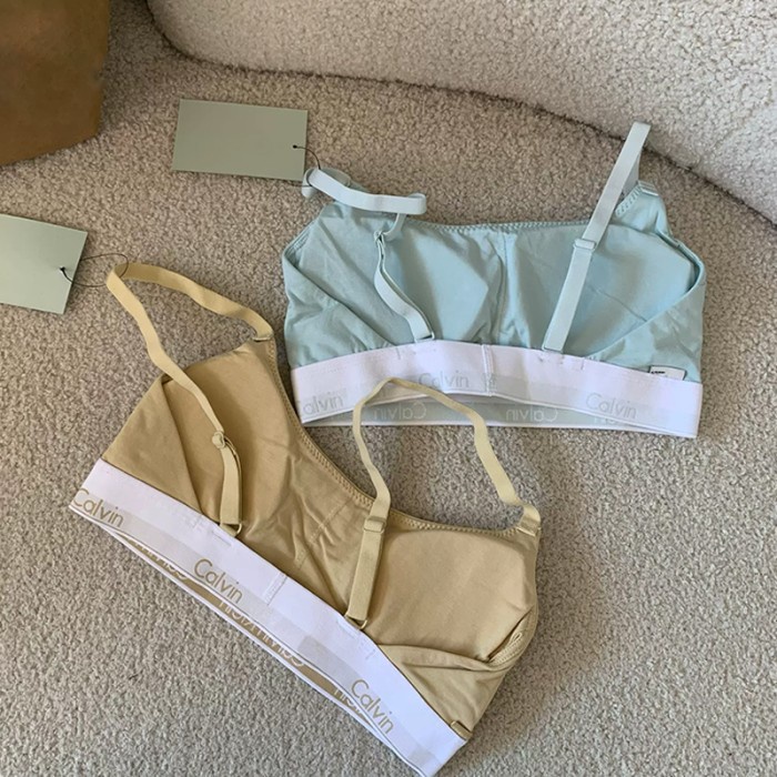 [Asli] Calvin Klein Underwear Set Bra Nirkabel Promosi Katun Murni Calvin Klein Ck Baru Asli 100%