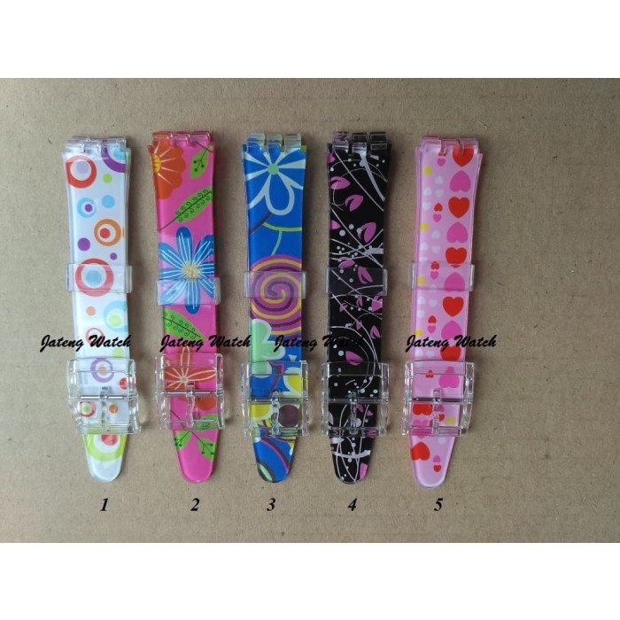 Tali Atau Strap Rubber Jam Tangan Swatch Motif Bunga Termurah