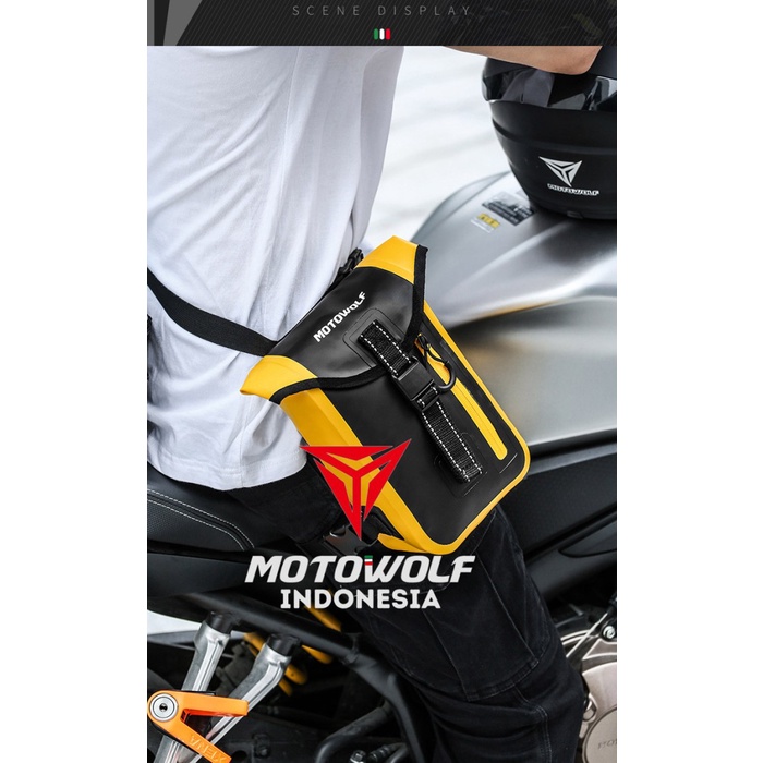 Tas Pinggang Paha Motowolf Waterproof PVC 0708