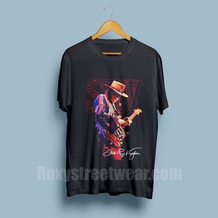 TERLARIS Kaos Gitaris Stevie Ray Vaughan SRV Blues Rock Legend