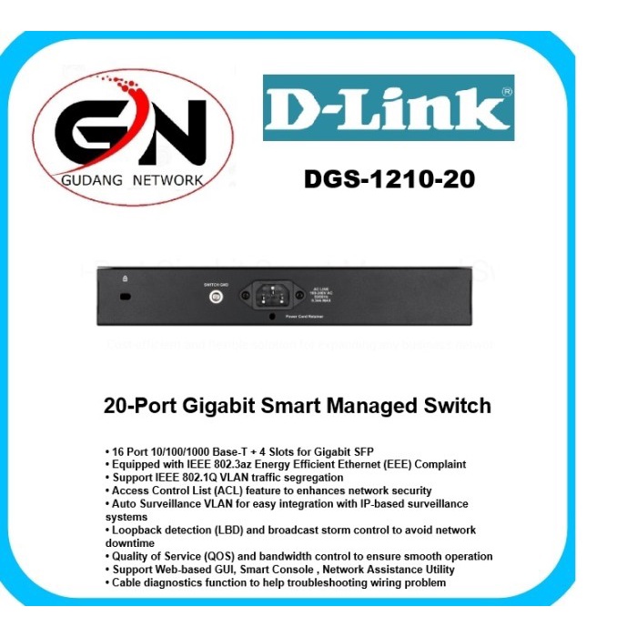 D-LINK DGS-1210-20 20-Port Layer 2 Smart Managed Gigabit Swit