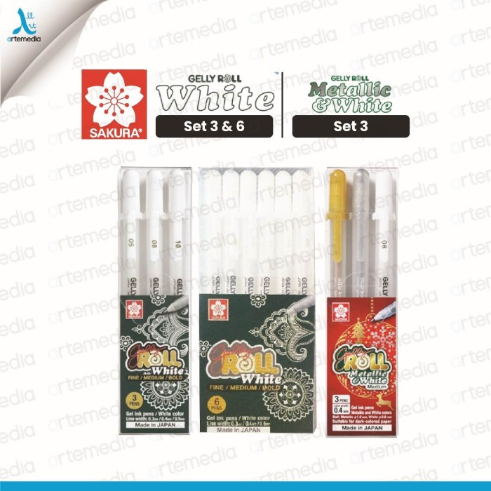 

TERBARU! Pulpen Warna Sakura Gelly Roll White Color Gel Pen Bolpen