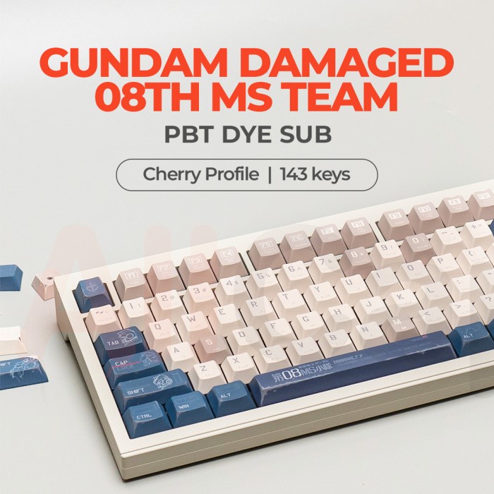 Gundam Damaged 08th MS Team PBT Dye Sub Keycaps