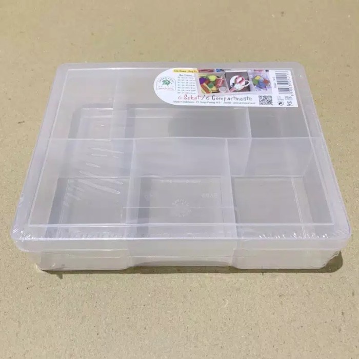 Kotak Perkakas - Green Leaf - 6 Sekat [Reiko 1415]