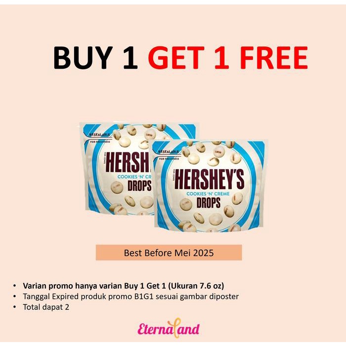 

terbaru !!! hersheys drops chocolate - cokelat impor usa ready
