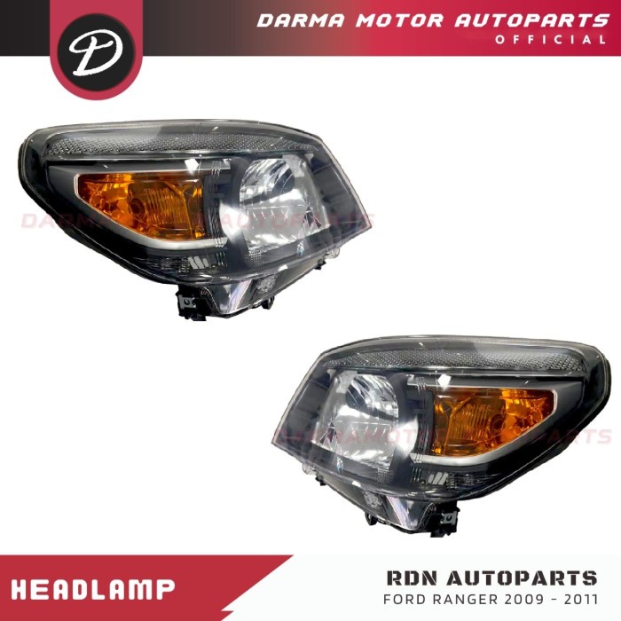 Lampu Headlamp Depan Ford Ranger Everest 2009 2010 2011 Smoked