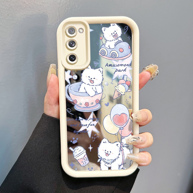 Casing Hp Untuk Samsung S20 FE Samsung S21 FE S24 FE Case Casing Anjing lucu HP Kesing cermin Siliko