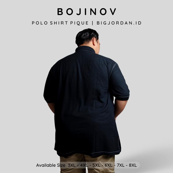 ATW- BOJINOV polo shirt big size kaos kerah ukuran jumbo baju berkerah ukuran besar warna hitam