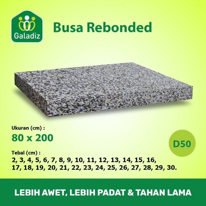 HOT SALE Busa Rebonded / Rebonded Foam / Matras Density 50 Uk 80 x 200 / 2-30CM