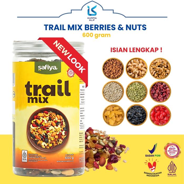 

Trail Mix Safiya Berries Nuts and Seed Isian Komplit Fruity Tasty