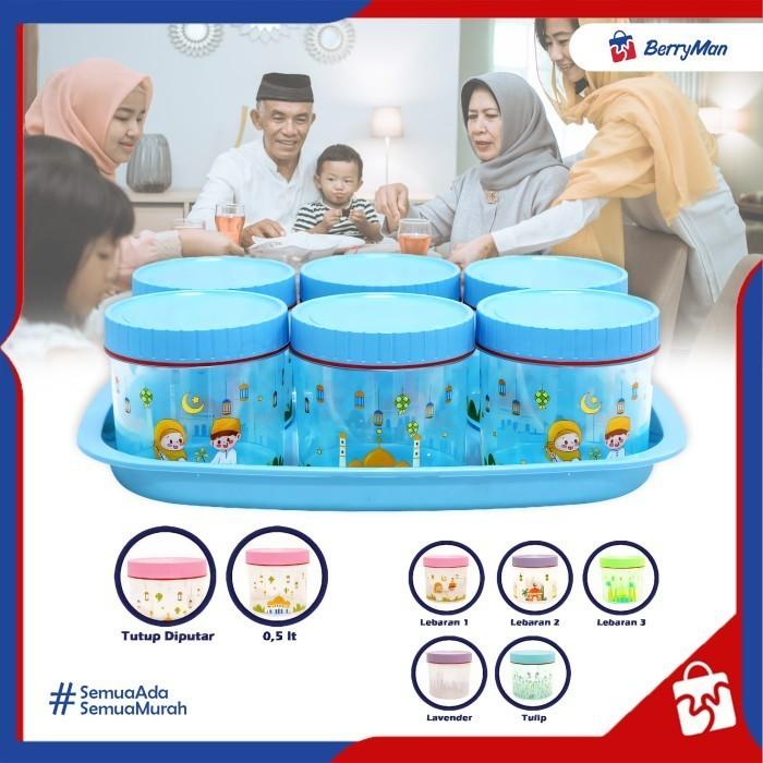 NATO Toples Kue Lebaran Set 7 In 1 + Nampan Kedap Udara Tonam Plastik Penyimpanan Makanan BPA Free