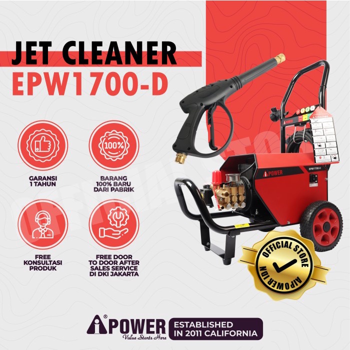 AIPOWER ELECTRIC PRESSURE WASHER JET CLEANER EPW1700-D AIPOWER