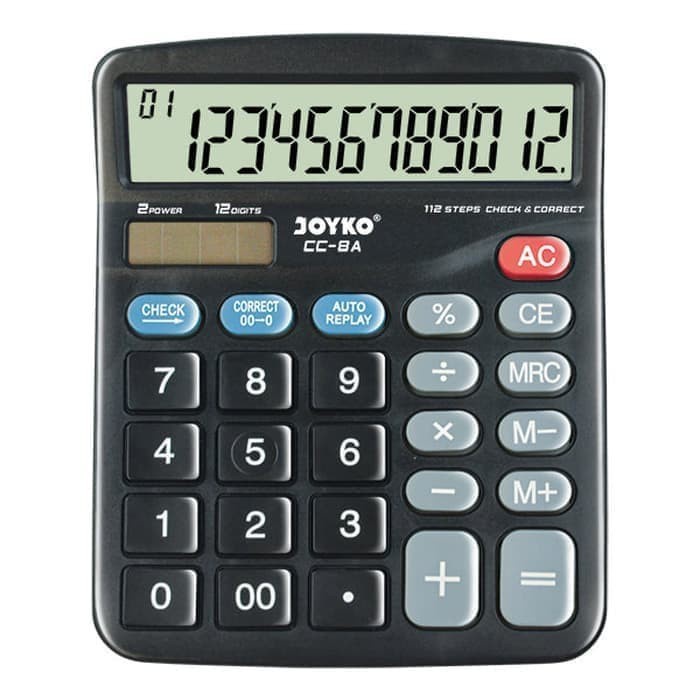 

CALCULATOR / KALKULATOR JOYKO CC-8A / 12 DIGITS / CHECK CORRECT [TERBARU[TERLARIS[ORIGINAL[ASLI]