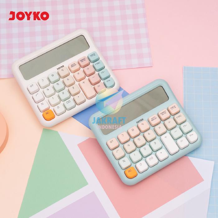 

(1 PCS) KALKULATOR PASTEL JOYKO CC-63ACO CALCULATOR 12 DIGITS BIG DISPAY CHECK CORRECT 112 STEPS AAA