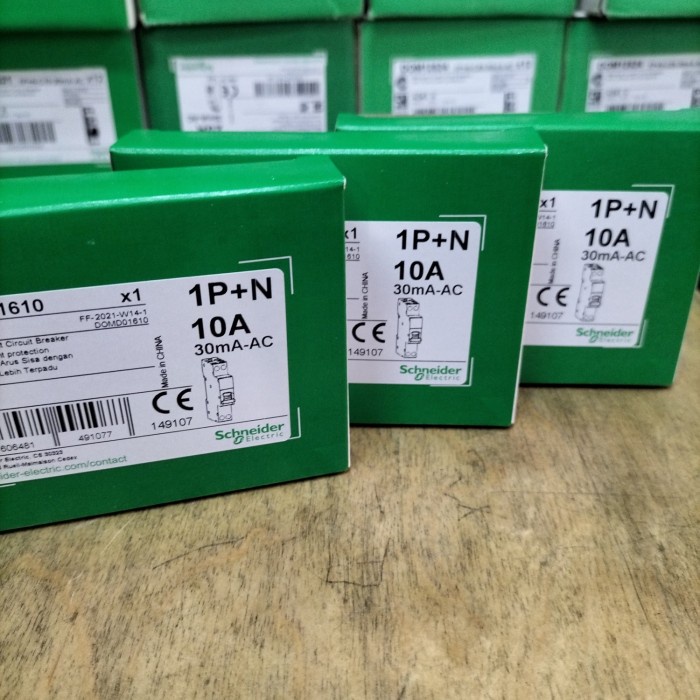 Promo Elcb Rccb Rcbo Slim Domae Schneider 6A,10A,16A,20A Original