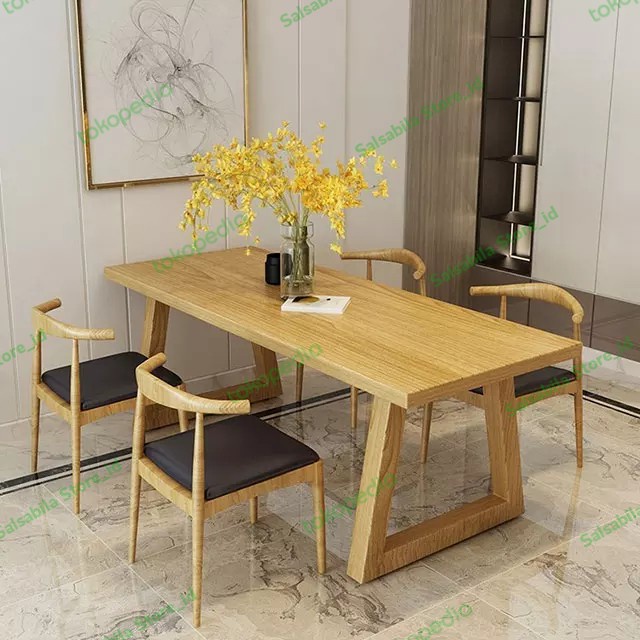 PREMIUM Meja Makan Minimalis Kayu Mahoni