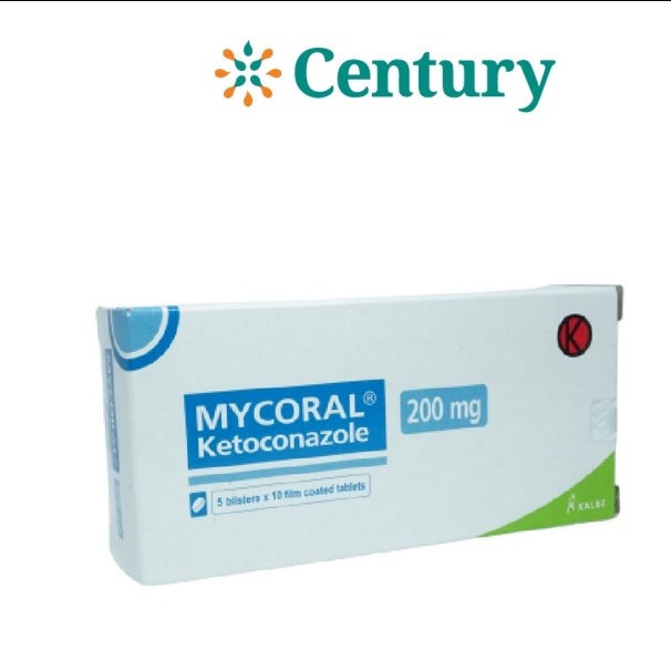MYCORAL 200 MG 1 STRIP ISI 10 TABLET / KETOCONAZOLE / JAMUR KULIT / PANU / OBAT JAMUR