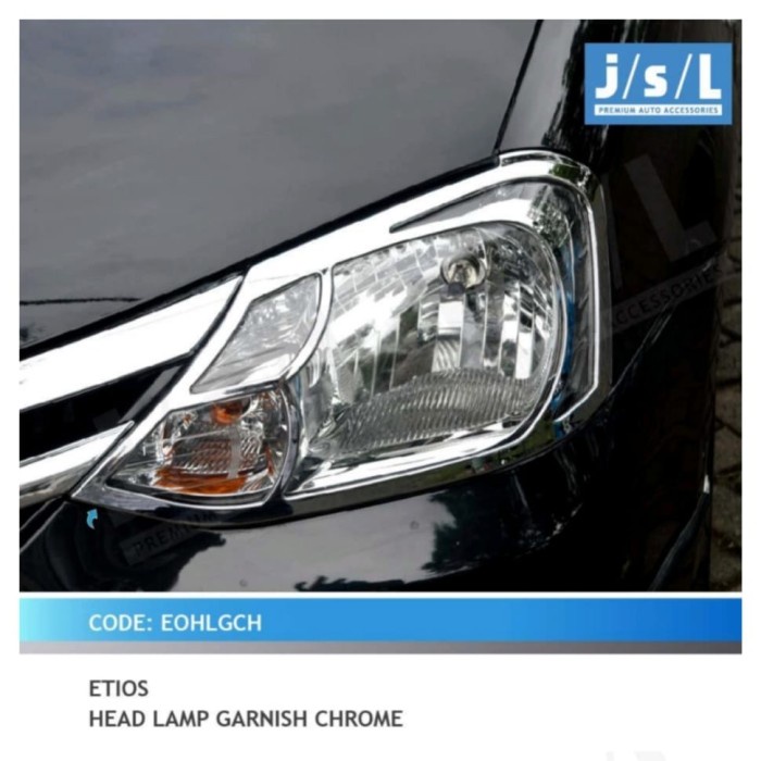 garnish lampu depan etios chrome jsl