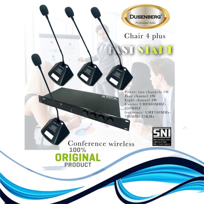 MIC WIRELESS CONFERENCE DUSENBERG CHAIR 4+ ORIGINAL 4 MIC MEJA WIRELES