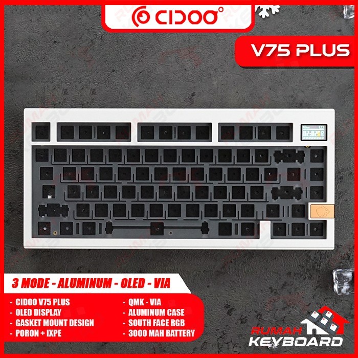 HOT SALE MECHANICAL KEYBOARD - CIDOO V75 PLUS - OLED - ALU - VIA - SOUTH