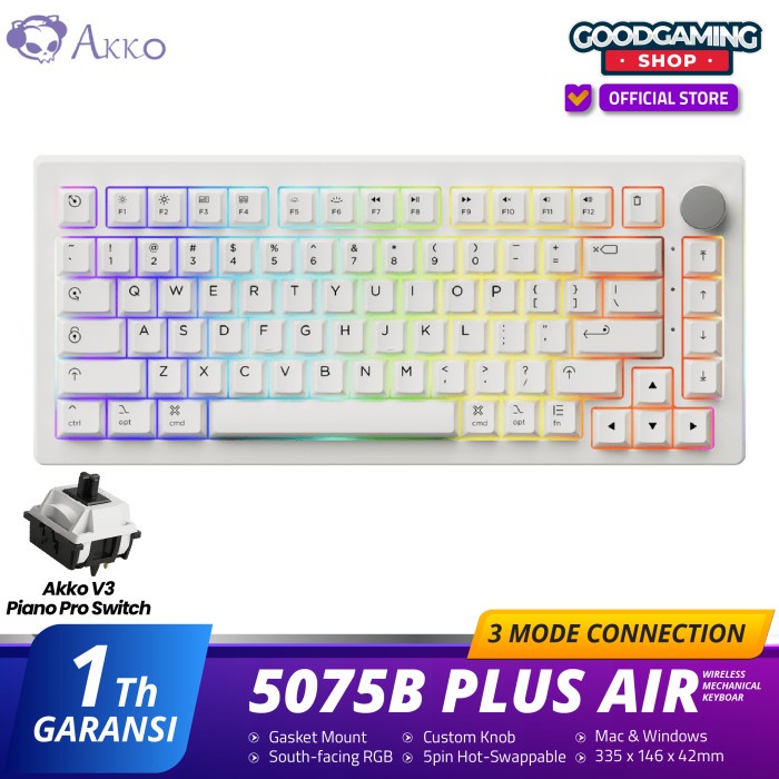 PROMO Akko 5075B Plus Air includes Cherry Profile Mac and extra Win replacement keycaps