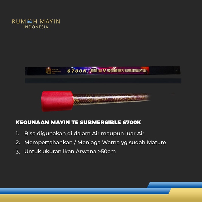 Lampu Tanning Celup T5 MAYIN INTERNATIONAL 6700K Aquarium Ikan Arwana DiskonJual MurahHarga