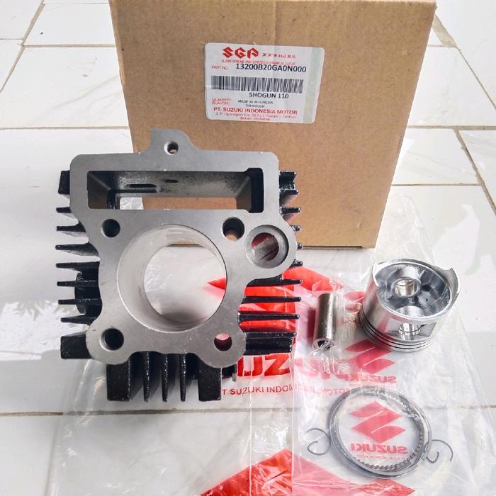 BLOK SEHER SET ISI PISTON SUZUKI SHOGUN 110 R SHOGUN 110 NEW SHOGUN 110 KEBO ORIGINAL SGP