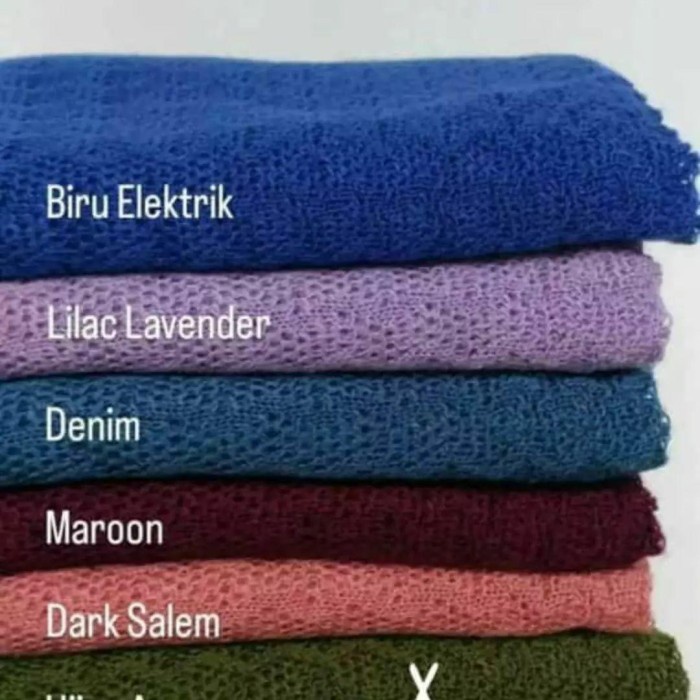 Pasmina Instan Polos Warna Bahan Premium Rajut Hijab Murah Aleyda Terlaris