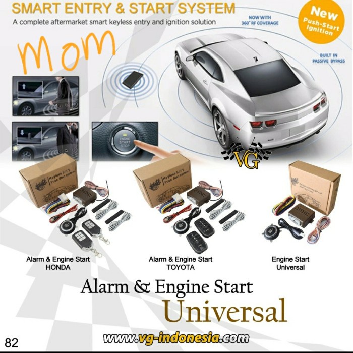 alarm mobil keyless entry + remote engine st Toyota Innova