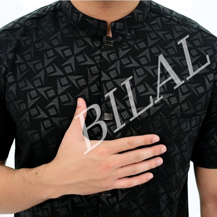 Baju Koko Sultan Embos Lengan Pendek Kemko Terbaru Untuk Pria Dewasa - Panjang Kain Motif Katun