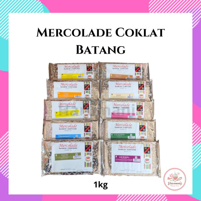 

terbaru !!! mercolade coklat batang compound warna warni 1kg ready