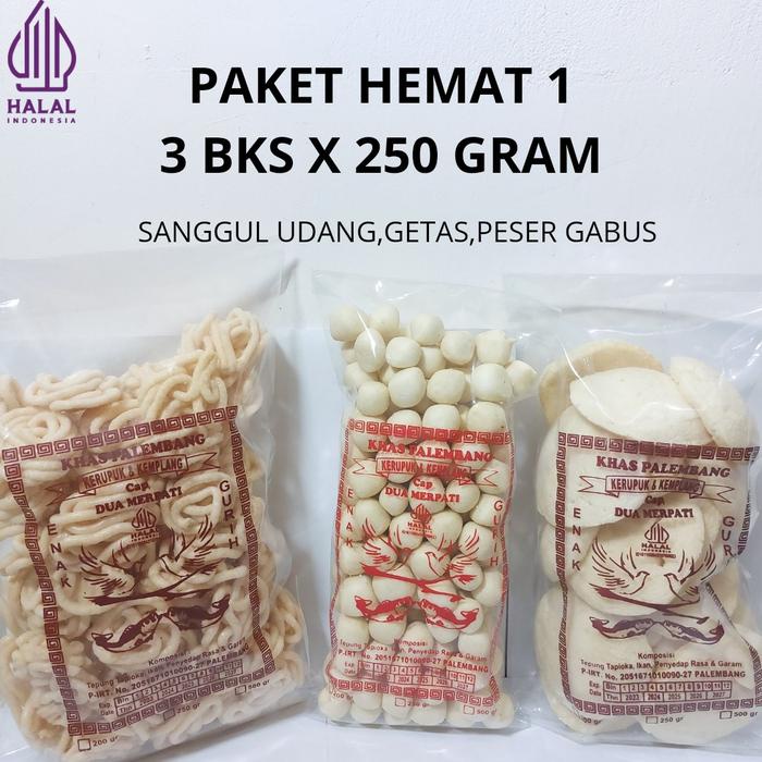 

terbaru !!! paket hemat 1 [sanggul udang,getas,peser gabus] 750 gram food cemilan ready