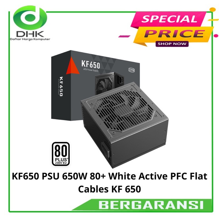 BISA GOSEND PSU PCCOOLER KF650 650W 80+ WHITE POWER SUPPLY PC COOLER 650 WATT TERLARIS