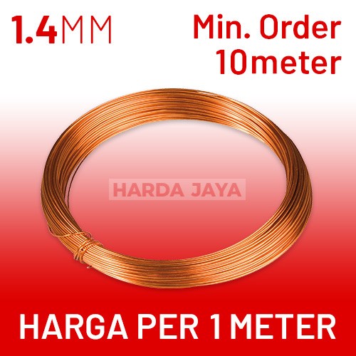 KAWAT EMAIL TEMBAGA 1.4MM PER 1METER - METERAN 1,4 MM PER 1M