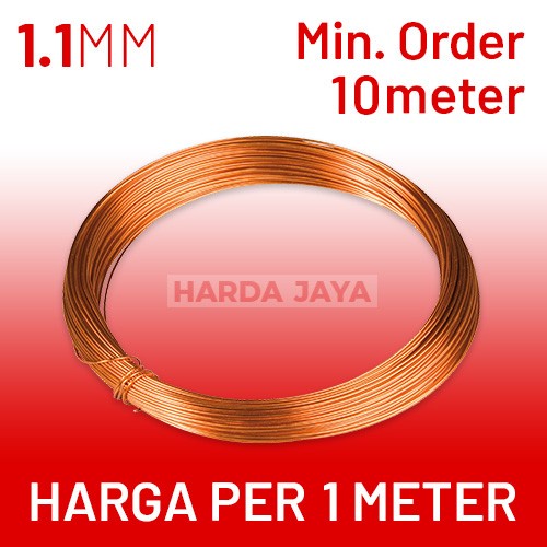 KAWAT EMAIL TEMBAGA 1.1MM PER 1METER - METERAN 1,1 MM PER 1M