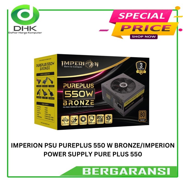 BISA GOSEND IMPERION PSU PUREPLUS 550 W BRONZE/IMPERION POWER SUPPLY PURE PLUS 550