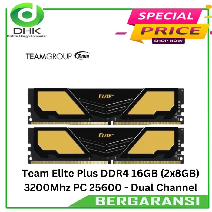 BISA GOSEND TEAM ELITE PLUS DDR4 16GB (2X8GB) 3200MHZ PC 25600 - DUAL CHANNEL