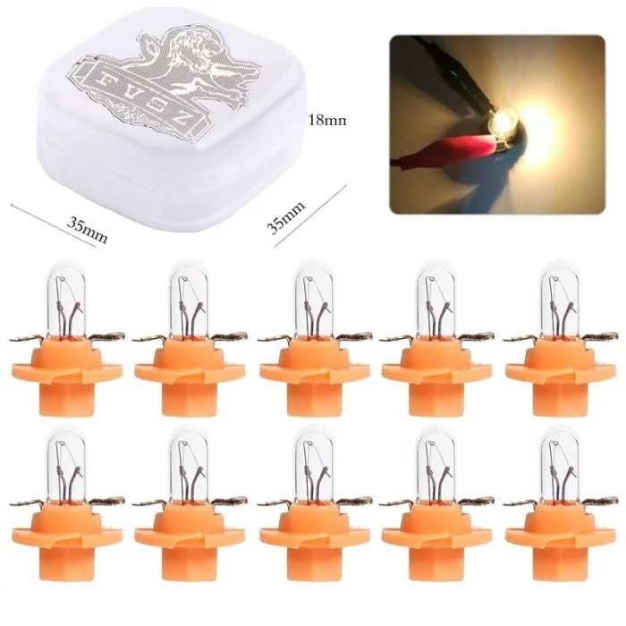 10Pcs T5 BX8.4D 1.12W Car Lnterior Instrument Bulb Auto Audio Gear