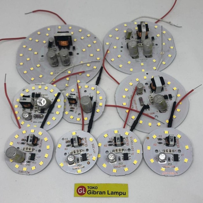 PCB LED AC Super Plus Trafo (ACR) - DOB Mata LED AC dengan Kabel Soket - Modul Lampu LED