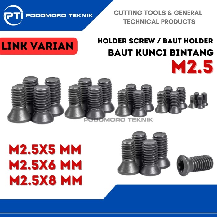 Baut Holder M2.5X5 M2.5X6 M2.5X8 Screw Bintang Baut Insert Holder
